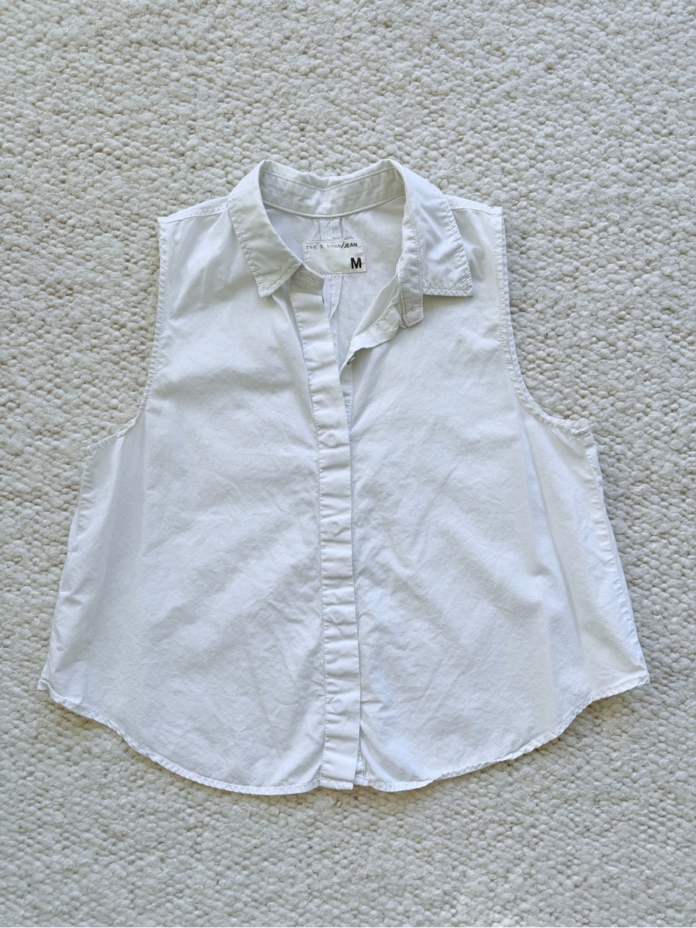 Rag & Bone White Sleeveless Button Down